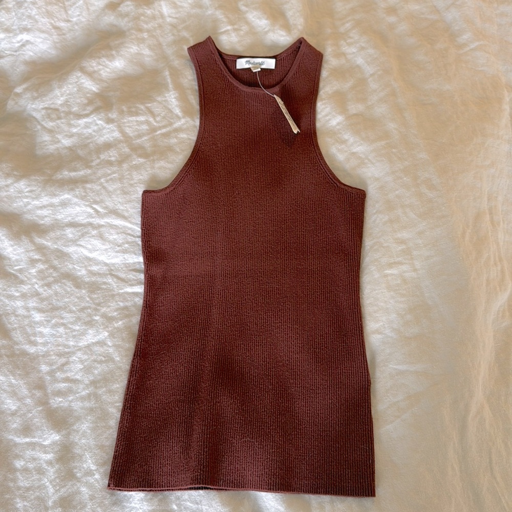 Madewell Signature Cutaway Tank in Mahogany XS NWT